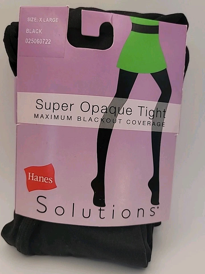 Leggings negros súper opacos Hanes Solutions talla XL cobertura máxima de apagón nuevos con etiquetas Foto 3 de 4
