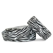 10 Yards Zebra Black White Animal Print Grosgrain Ribbon 5/8"W