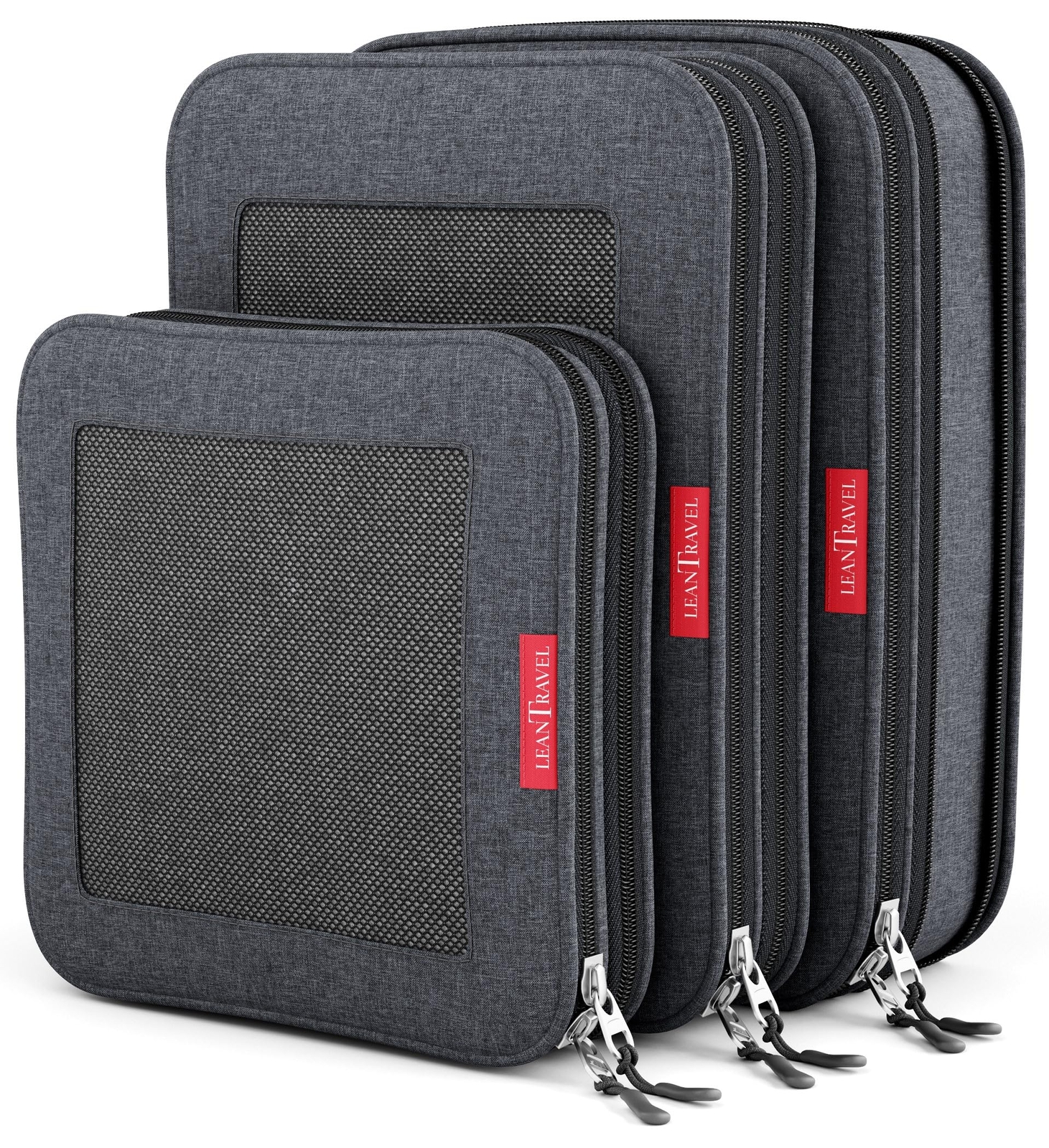 Compression Packing Cubes for Travel Organizers with Double Zipper 3-Pack 2L+...-image