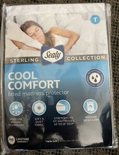 Sealy Sterling Collection Cool Comfort TWIN Fitted Mattress Protector White