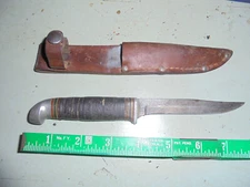 Rare Vintage US Kinfolks hunting Knife bird trout w/case scout ladies Youth