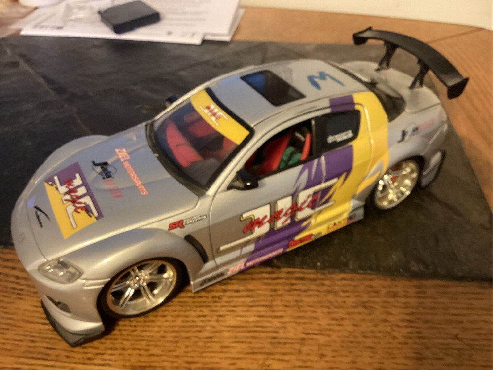 Jada Toys 1/18 Mazda Rx-8 Rotary Model JDM Tuner Sports Car Silver  Import Racer