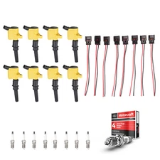 8pcs Heavy Duty Ignition Coil & Spark Plug &Connector for 01-04 Ford Expedition