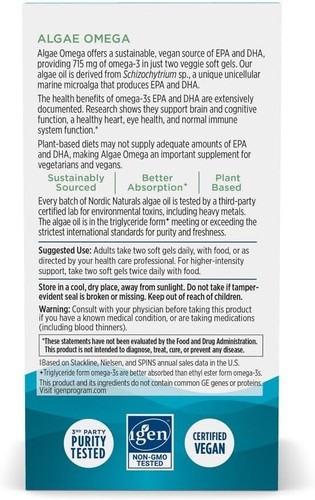 Nordic Naturals Algae Omega 60 Ct - Picture 12 of 18