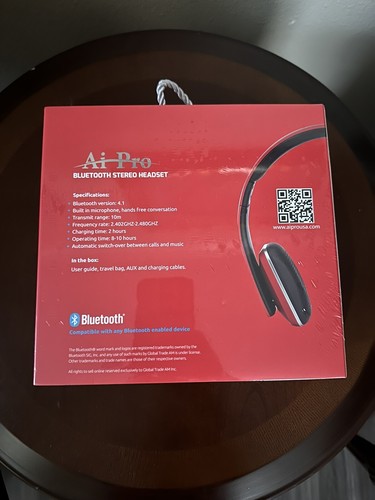 Ai Pro-100 Plus Bluetooth Headphones RED - Brand New in Box! Free Shipping! - Picture 3 of 4