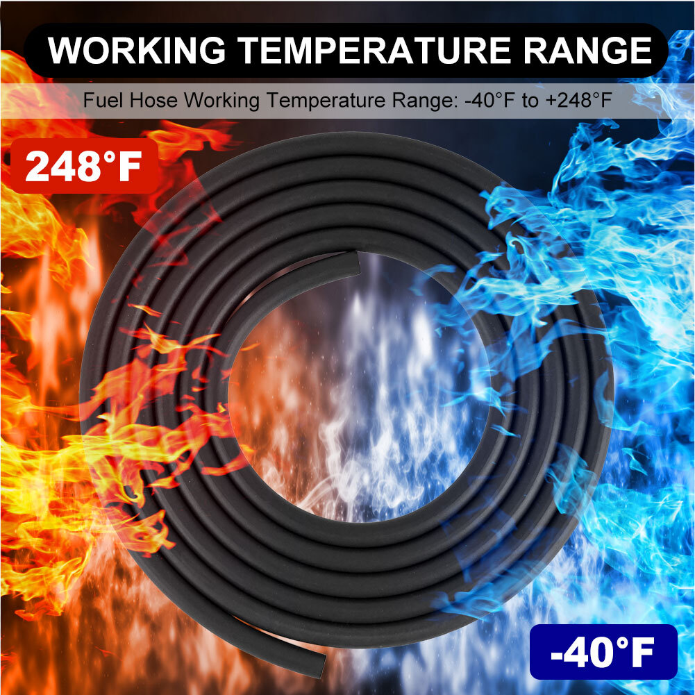 Fuel Line Hose Clamps Gas Lines Rubber NBR Push on Hose 3/16" 30R7 10FT