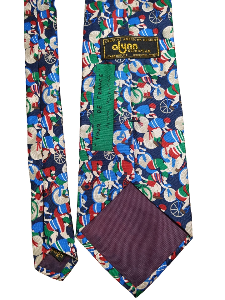 Corbata de seda para hombre TOUR DE FRANCE, Alynn 100 % seda, hecha en EE. UU., deportes, ciclismo Foto 4 de 4