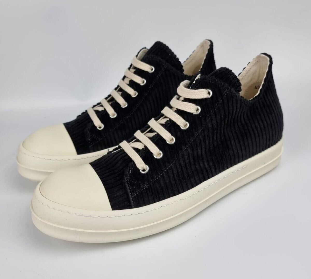 NEW* RICK OWENS DRKSHDW SS22 PLATE CANVAS RAMONES LOW (BLACK 39,40