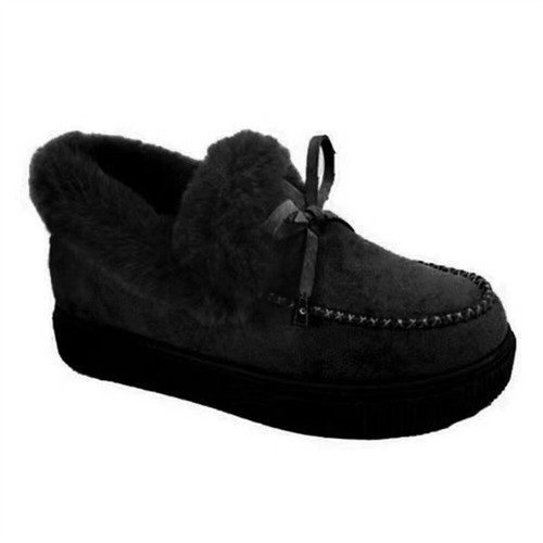 Ladies Womens Moccasins Slippers Fur Lined Winter Warm Ankle Boot Slip On Loafer - Picture 11 of 21