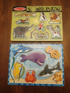 Melissa And Doug -Lot of 2- Zoo Animals Sound Puzzle and Sea Life Chunky Puzzle | eBay
