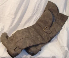 Not Rated Gray Faux Leather Thigh Over-the-Knee Ankle Harness Boots Women's 9.5