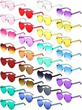 30 Pairs Heart Shaped Sunglasses Bulk Valentines Rimless Heart Sunglasses