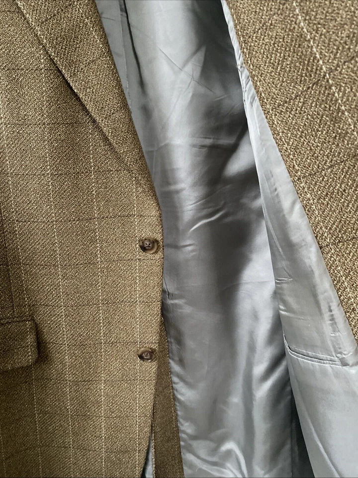 Blazer Abrigo Deportivo Chaqueta De Colección SOUTHWICK Talla 46 L XL Ventana Cuadros Gris Tostado Foto 2 de 4