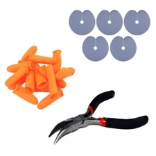 Hair Extensions Pliers, Scalp Protector Shields, Finger Cots Fitting Bonding Kit