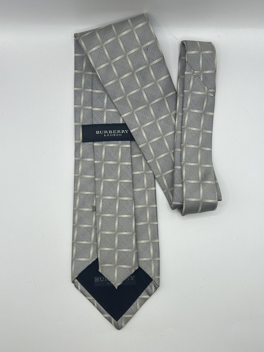 silver burberry tie