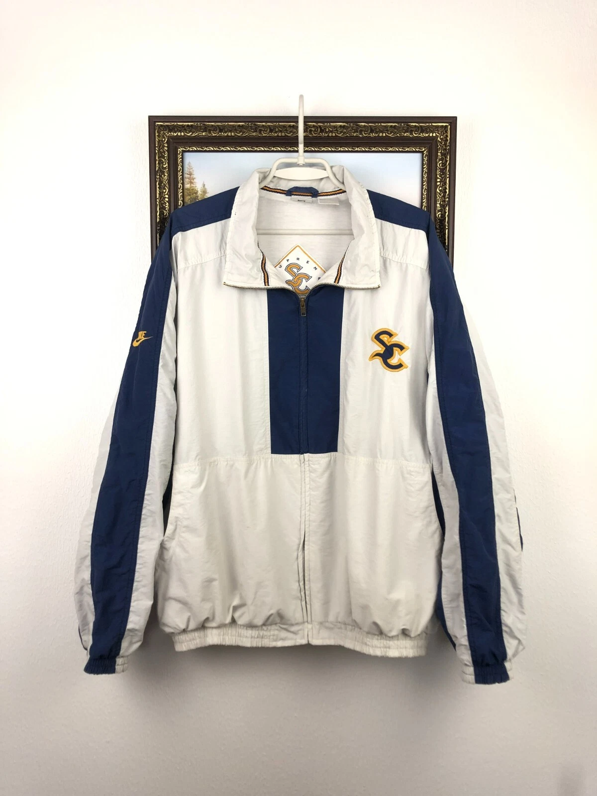 Veste de survêtement Nike Challange vintage années 90 Cour suprême blanc homme taille XL