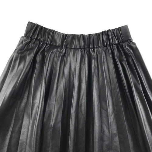 Zara skirt 6-7 year black faux leather pleated with thin waist band - Picture 3 of 9