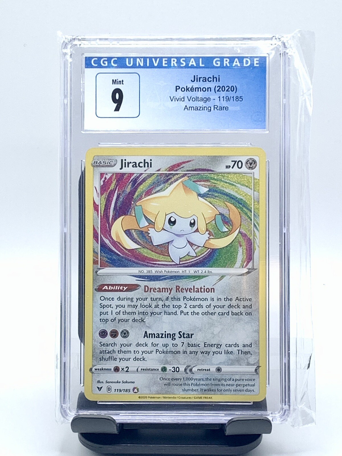 Jirachi Amazing Rare #119/185 - 2020 Pokemon SWSH - Vivid Voltage - CGC 9 Mint