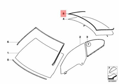 NEW BMW 3 E92 REAR WINDOW SEAL TRIM 51317119713 7119713 ORIGINAL 