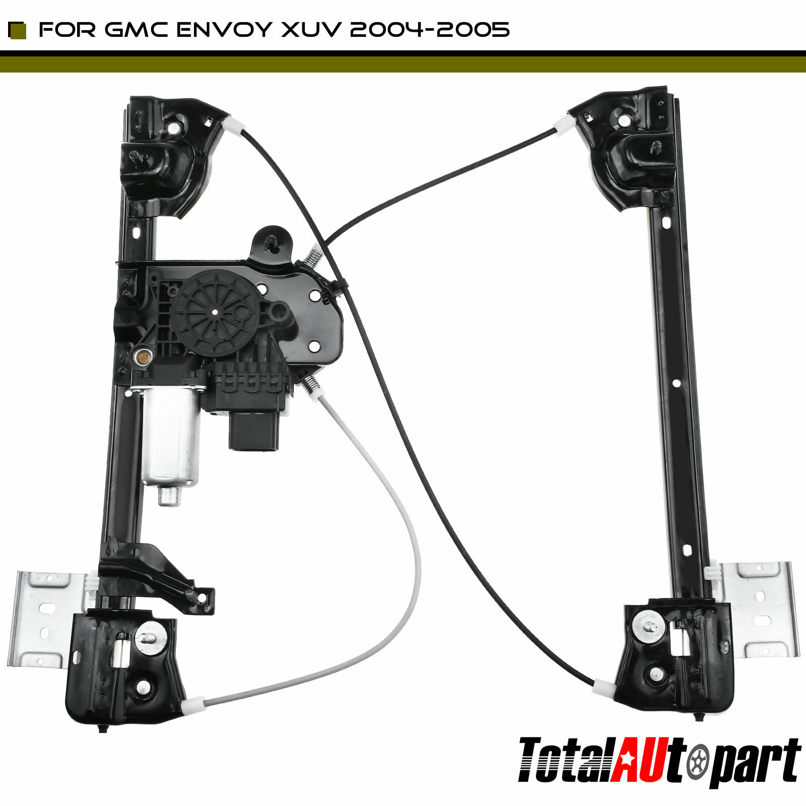 Midgate Button Power Window Regulator w/ 8-Pin Motor for GMC Envoy XUV 2004-2005 SUV ...