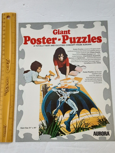 AURORA 1974 Giant POSTER PUZZLES BATMAN Salesman Dealer Employee Ad Slick - Picture 8 of 20