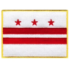 WASHINGTON DC FLAG PATCH embroidered iron-on STATE EMBLEM DISTRICT of COLUMBIA