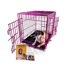 PET Expressions Luxury Colorful 24 Inch Foldable Dog Crate with 2 D... Fast Ship