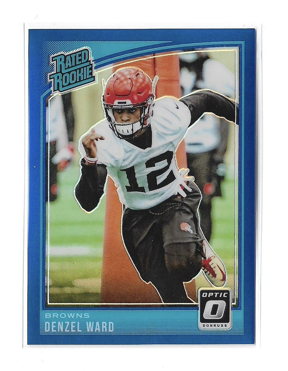 2018 Optic Football #198 Denzel Ward - Blue /149 - Rated Rookie