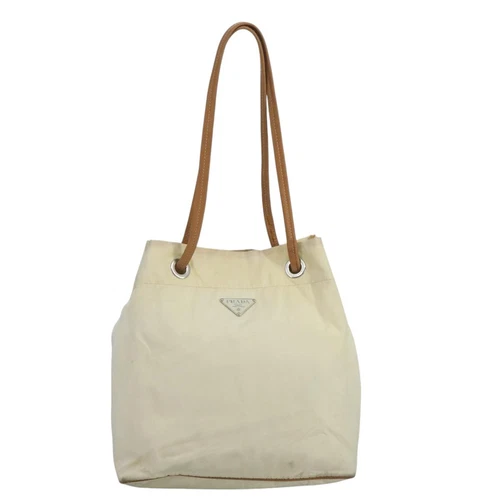 Prada Re-Nylon White Synthetic Shoulder Bag Authentic