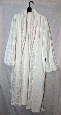 Classic Elements Bath Robe Womens 1X White Long Sleeve Belt Knee Length Cozy Spa
