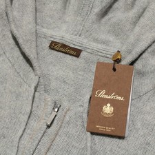 Stenstroms NWT Full Zip Knit Hooded Sweater Size XXL in Gray Yak/Wool Blend