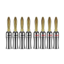Audiocrast HiFi Speaker Banana Plugs Gold Dual Screws Locking Banana Connecto...