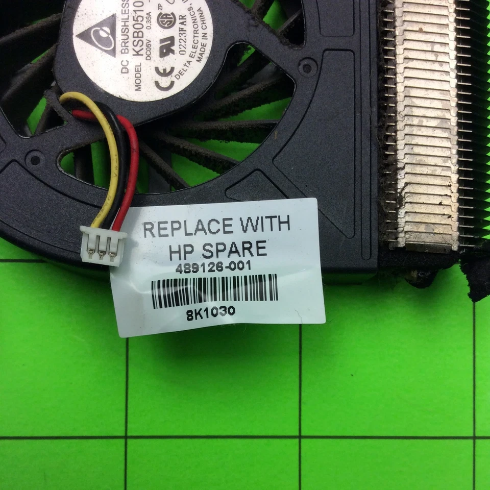 Compaq CQ60-615DX Laptop Computer Fan with Heat Sink 489126-001 KSB05105HA - Image 4 of 4