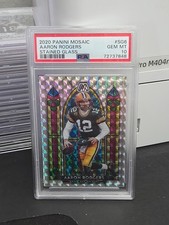 2020 Panini Mosaic Stained Glass Aaron Rodgers #SG6 PSA 10 Packers NFL GEM MINT