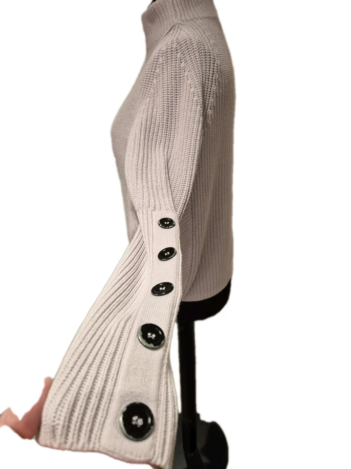 Mint Velvet Jumper Fisherman Knit  Lilac Size Small Loose Fit Chunky Winter - Image 3 of 4