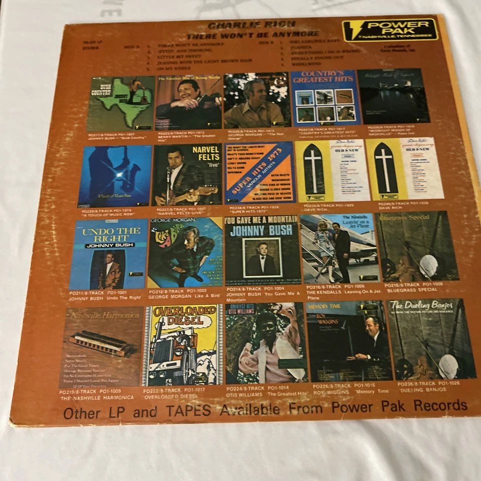 Charlie Rich There Won't Be Anymore LP Record Power Pak 1974  - Image 2 of 4