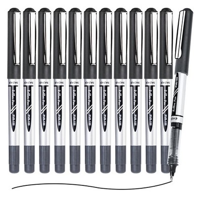 EYEYE Schwarz Tintenroller 12er Pack, 0,7 mm Mittlere Spitze Roller 0,7 mm, 