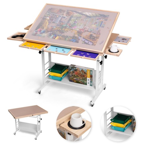 1500 Piece Tilting & Rotating Puzzle Table with 5 Drawers & Cover ...