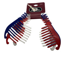 Vintage Retro Vidal Sassoon Flex Clincher Combs Set of 3 Red White Blue