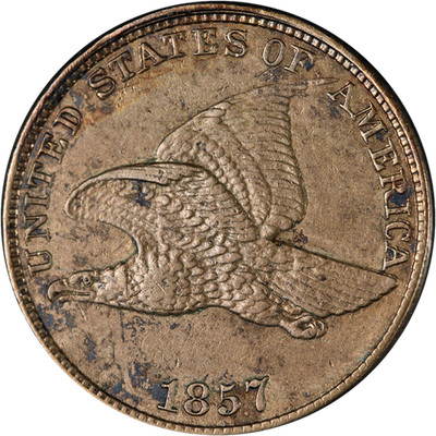 1857 Flying Eagle Cent Nice AU Details Decent Eye Appeal Nice Strike