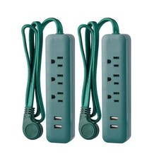 3 Ft. 3-Outlet 2-USB Surge Protector 2-Pack 