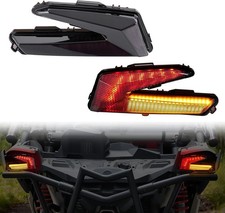 LED Tail Lights Assembly with Yellow Turn Signal Light Rear Lamps for Can-Am Mav