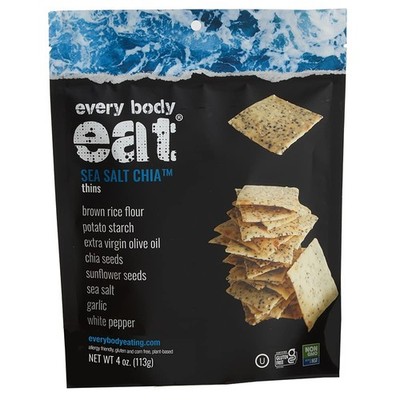 Every Body Eat Sea Salt Chia Snack Thins, 4 oz