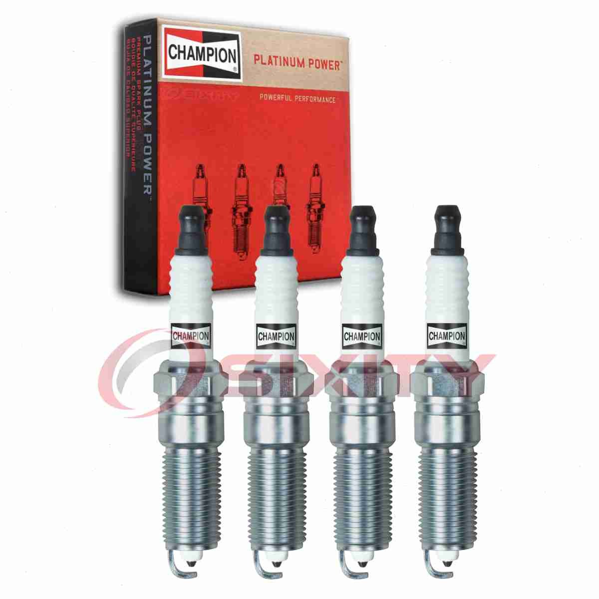 4 pc Champion Platinum Spark Plugs for 2007-2008 Isuzu i-290 2.9L L4 fg