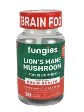 Fungies Lion’s Mane Mushroom Gummies – 30 Count, Vegan, Brain Health Support New