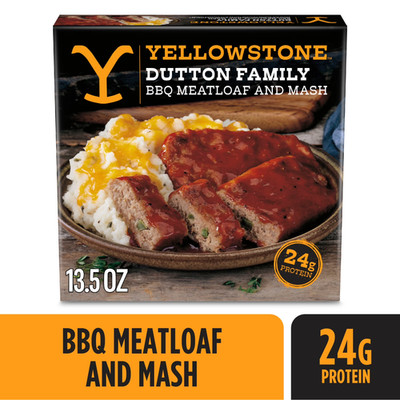 Yellowstone BBQ Meatloaf and Mashed Potatoes Frozen Meals for One, Protein Dinne