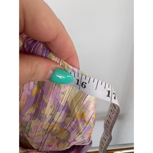 NWT ASTR The Label Pleated Twist Bust Lilac Spring Floral Silky Midi Dress M - Picture 12 of 13