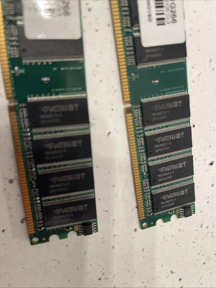 Lot Of 2 MEMORY, PSD1G266 1GB PC2100 CL3 PS000049 Patriot RAM - Image 3 of 4