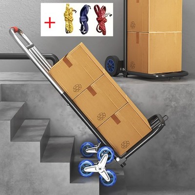 Hand Cart Ropes Stair Climbing Cart Heavy Duty Folding Hand Truck Dolly 460 lbs 6 ...