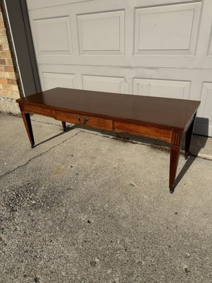 Mersman Vintage Mahogany Rolling Coffee Table On Castors with Mid Century Modern
